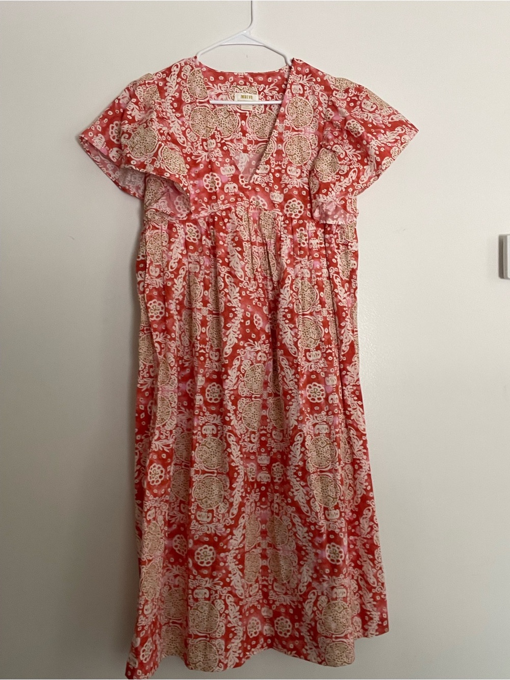 Maeve by Anthropologie Flutter Sleeve Babydoll Midi Dress - Picture 2 of 5